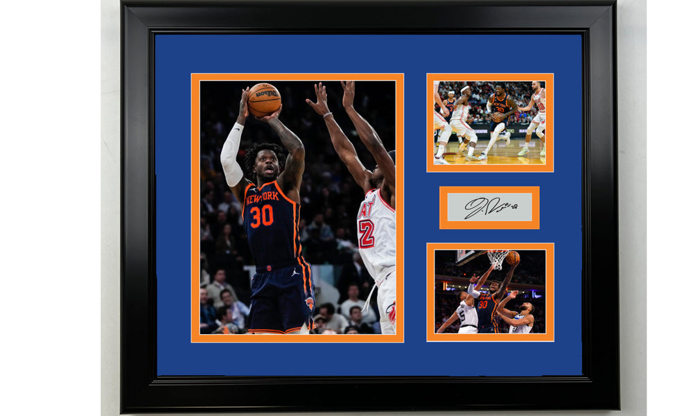 Framed Julius Randle New York Knicks Facsimile Laser Engraved Signature Basketball 14x11 3 Photo Collage (ONLINE ORDER ONLY)