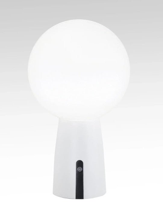 Rare Zafferano Olimpia Pro Table Lamp (White) in Aluminum, Indoor/Outdoor use, Contact Charging Base Included, 10.2", USA Plug (Online Order Only)