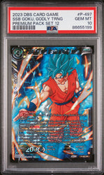 2023 DRAGON BALL SUPER 1 WILD RESURGENCE 12 SSB GOKU, GODLY TRNG #P-497 - PSA 10 (Online Order Only)