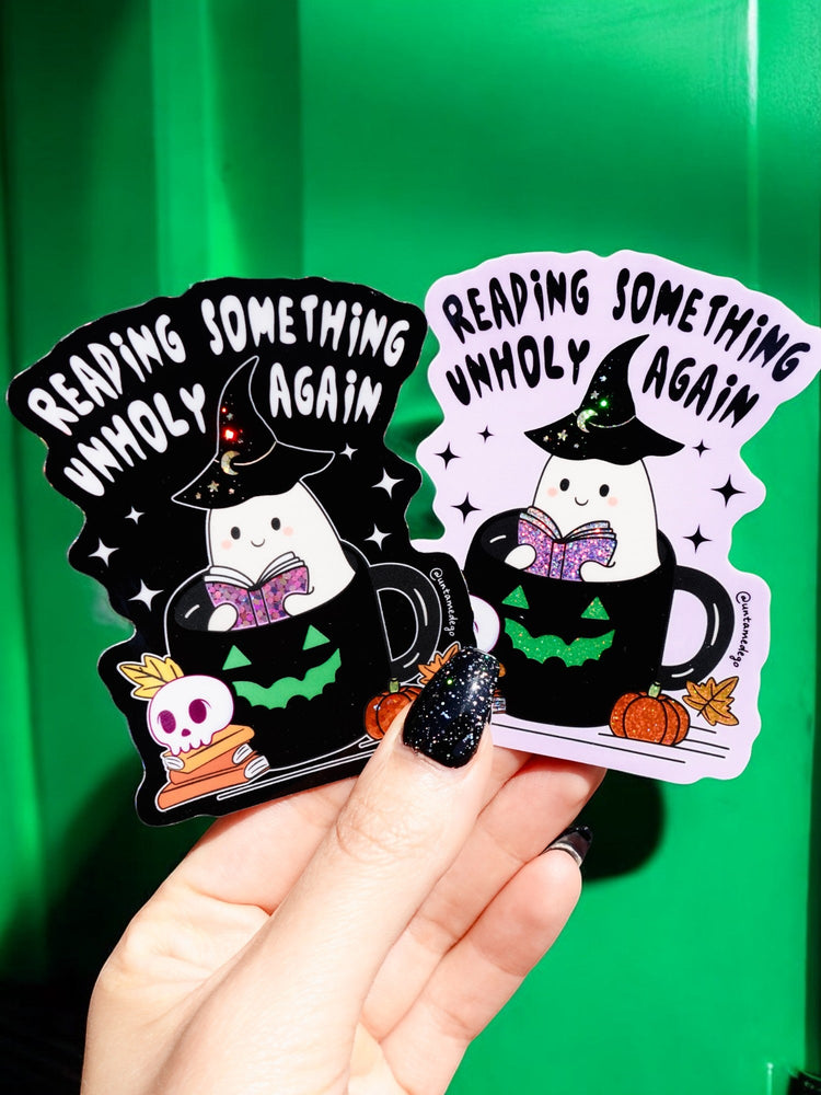 Reading Something Unholy Again Halloween Sticker (Online Order Only)