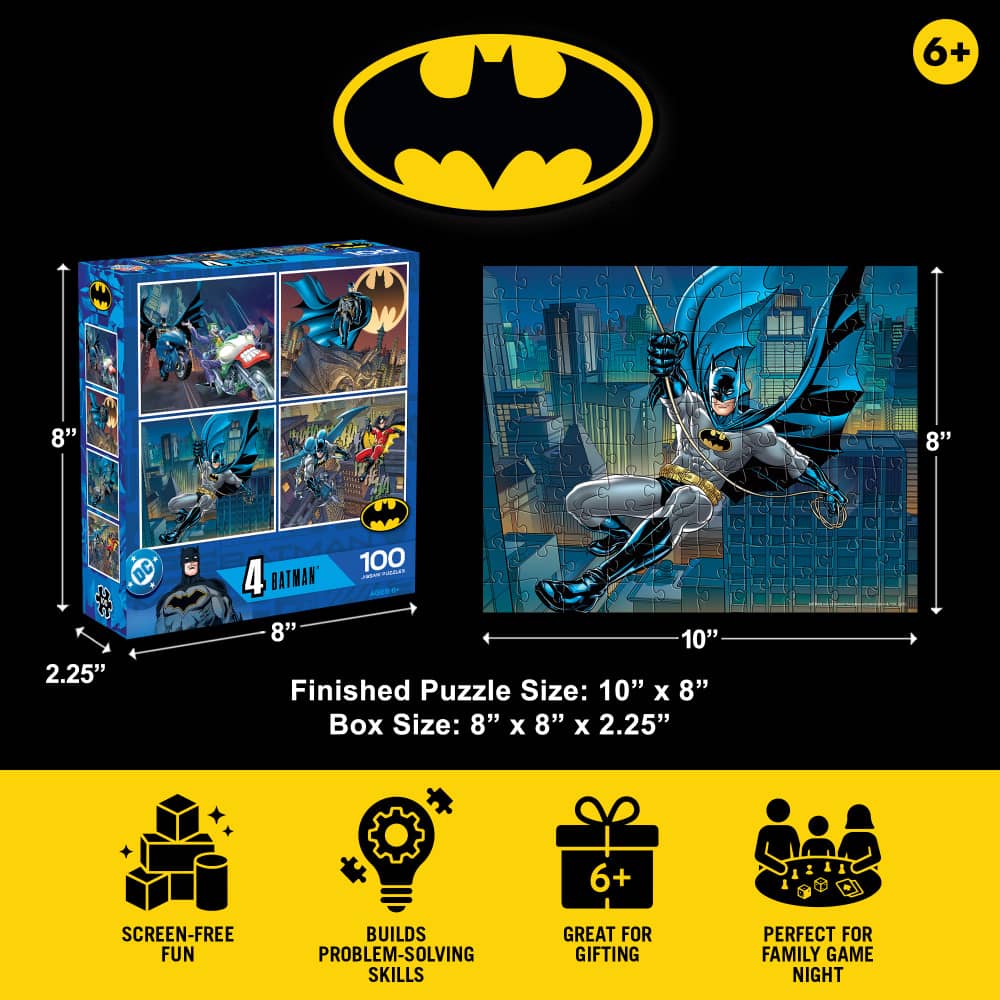 Batman 100 Piece Jigsaw Puzzles 4-Pack