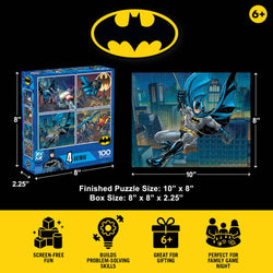 Batman 100 Piece Jigsaw Puzzles 4-Pack