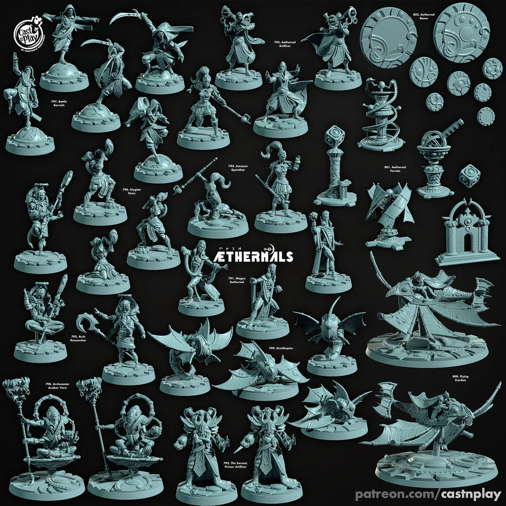 3D Printed Cast n Play Battle Dervish Aethernals Collection 28mm 32mm D&D (Online Only)