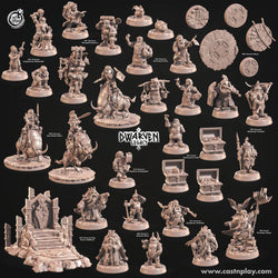 3D Printed Cast n Play Dwarven King Durnar Goldheart Dwarven Legacy Set 28mm 32mm D&D (Online Only)