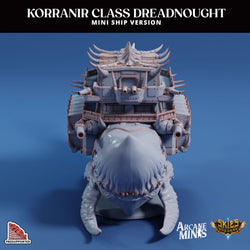 3D Printed Sordane Publishing Arcane Minis Mini Ship - Korranir Class Dreadnought 28 32mm D&D (Online Only)