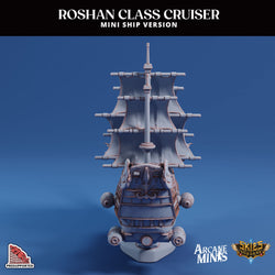 3D Printed Sordane Publishing Arcane Minis The Roshan Cruiser Mini Ships 28 32mm D&D (Online Only)