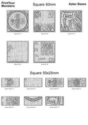 3D Printed Fantastic Plants and Rocks Square Bases Aztec Bases 28mm - 32mm D&D Wargaming (Online Only)