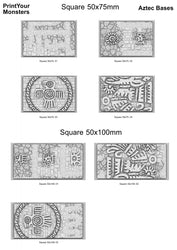 3D Printed Fantastic Plants and Rocks Square Bases Aztec Bases 28mm - 32mm D&D Wargaming (Online Only)