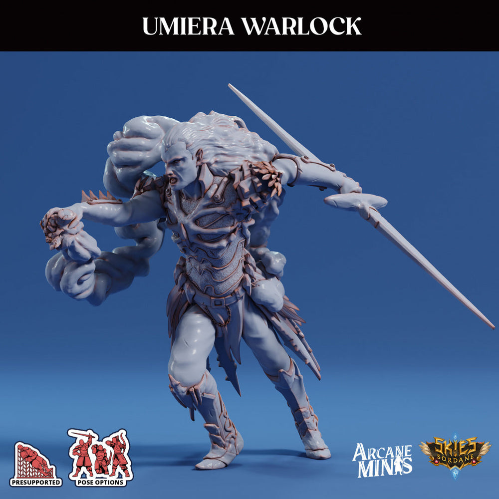 3D Printed Sordane Publishing Arcane Minis Umiera Male Warlock Cult of Umiera28 32mm D&D (Online Only)