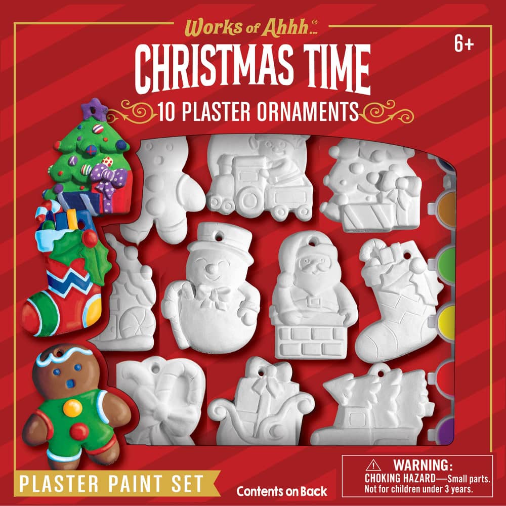 Holiday Ornaments - 10-Pack Plaster Paint Set