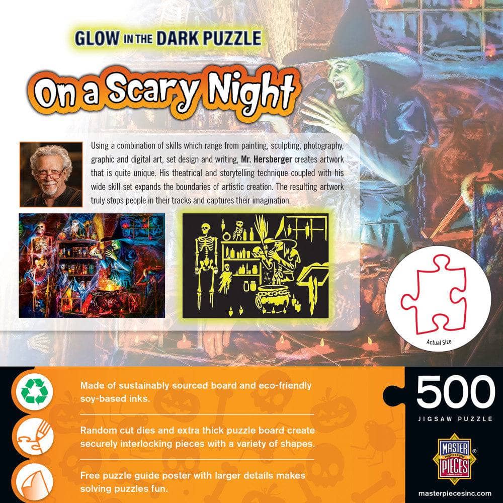 Glow in the Dark - On a Scary Night 500 Piece Jigsaw Puzzle