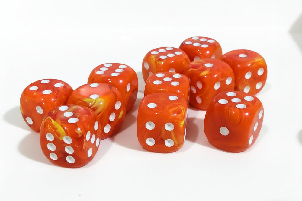 Vortex® 16mm w/pips Solar/white d6 (sold per die) | oop Rare Dice