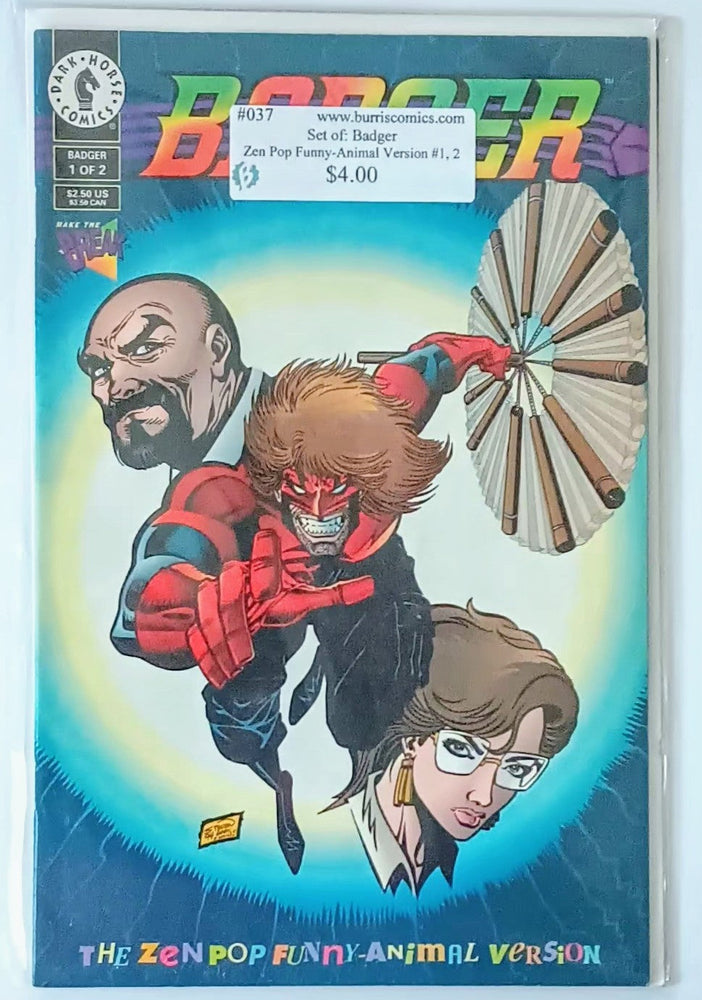 Comic Book Set: Badger: Zen Pop Funny-Animal Version #1, 2, Dark Horse Comics (ONLINE ORDER ONLY)