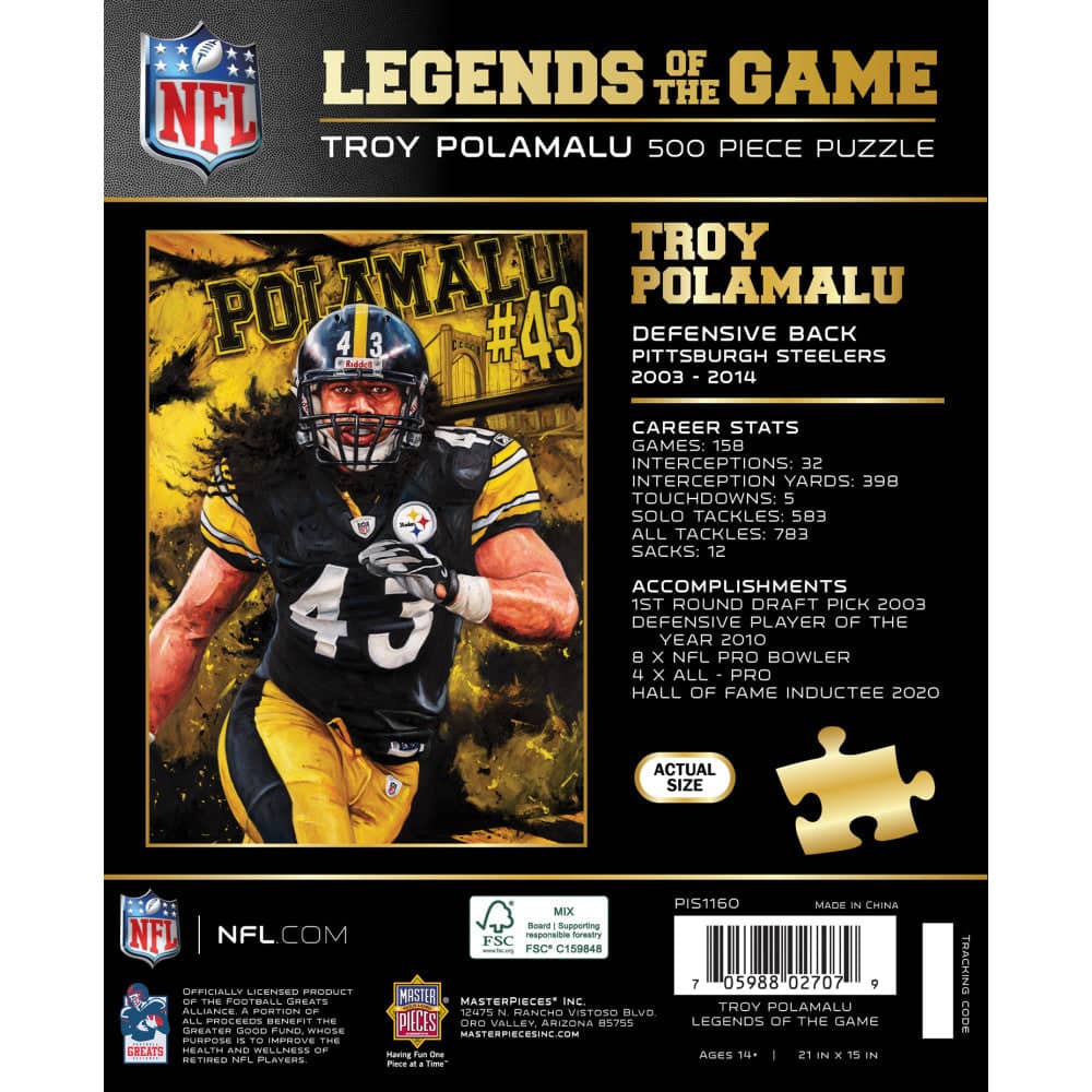 Legends of the Game - Troy Polamalu 500 Piece Jigsaw Puzzle