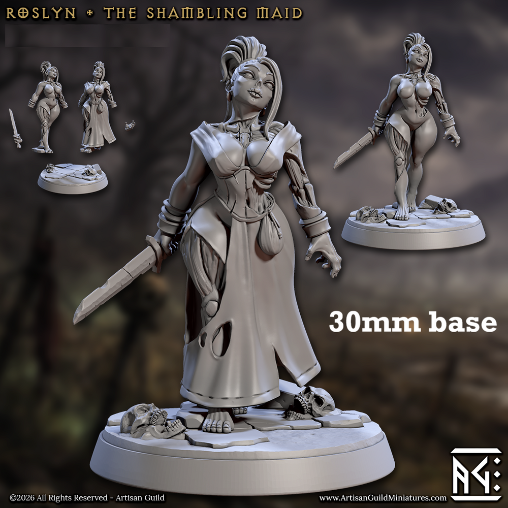 Roslyn, the Shambling Maid (Female Zombie Pinup) (ONLINE ORDER ONLY)