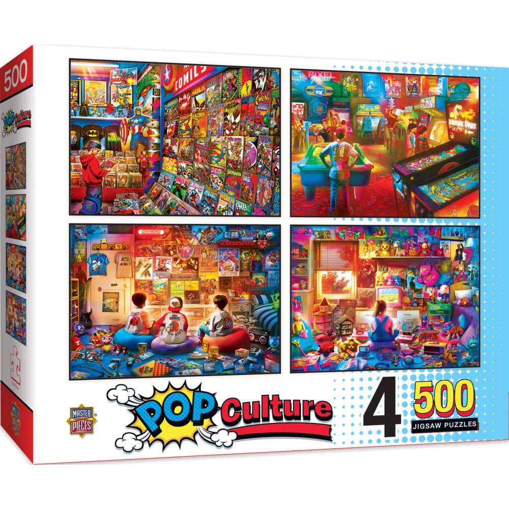 Pop Culture - 500 Piece Jigsaw Puzzles 4-Pack