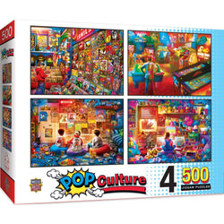 Pop Culture - 500 Piece Jigsaw Puzzles 4-Pack
