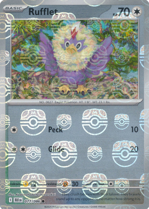Rufflet (077/086) (Master Ball Pattern) [Scarlet & Violet: Black Bolt] (ONLINE ORDER ONLY)