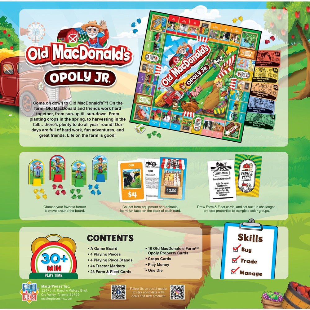 Old MacDonald's Opoly Junior Board Game
