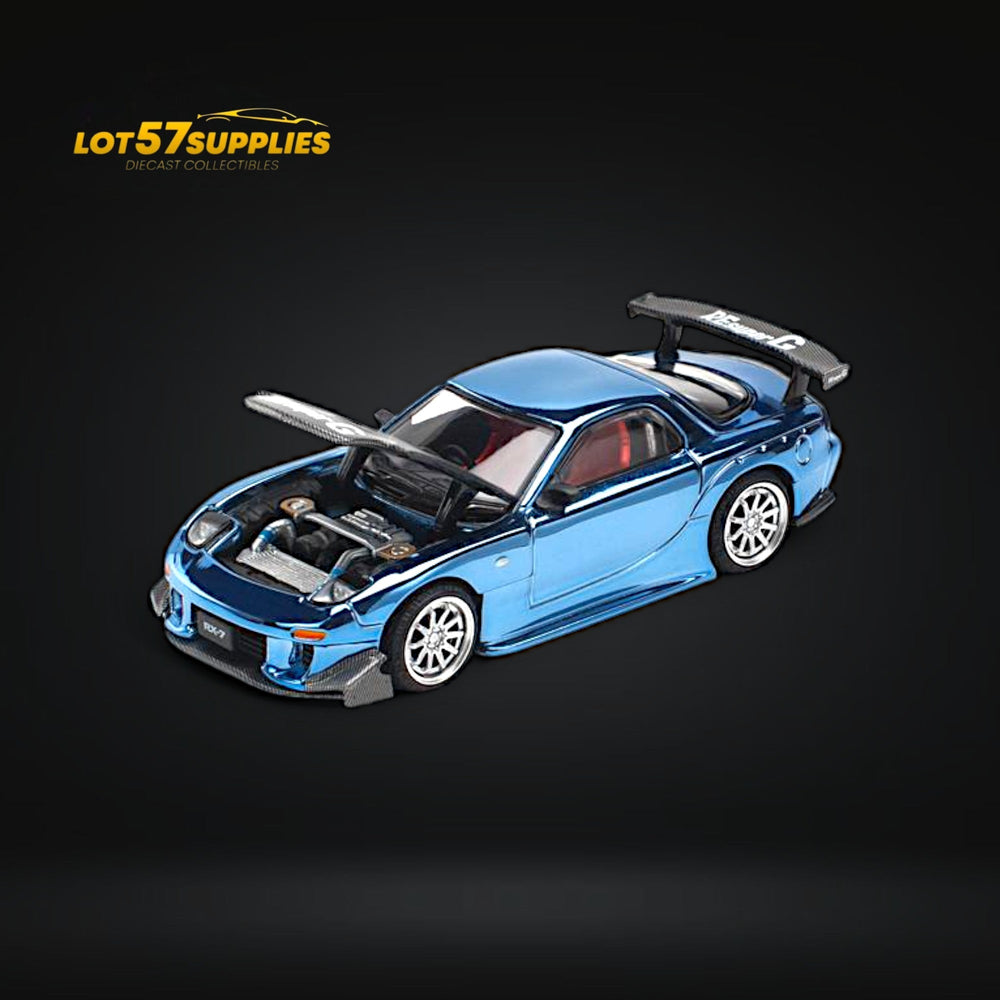 (Pre-Order) Pop Race Mazda RX-7 Re-Amemiya Blue Chrome 1:64 (ONLINE ORDER ONLY)