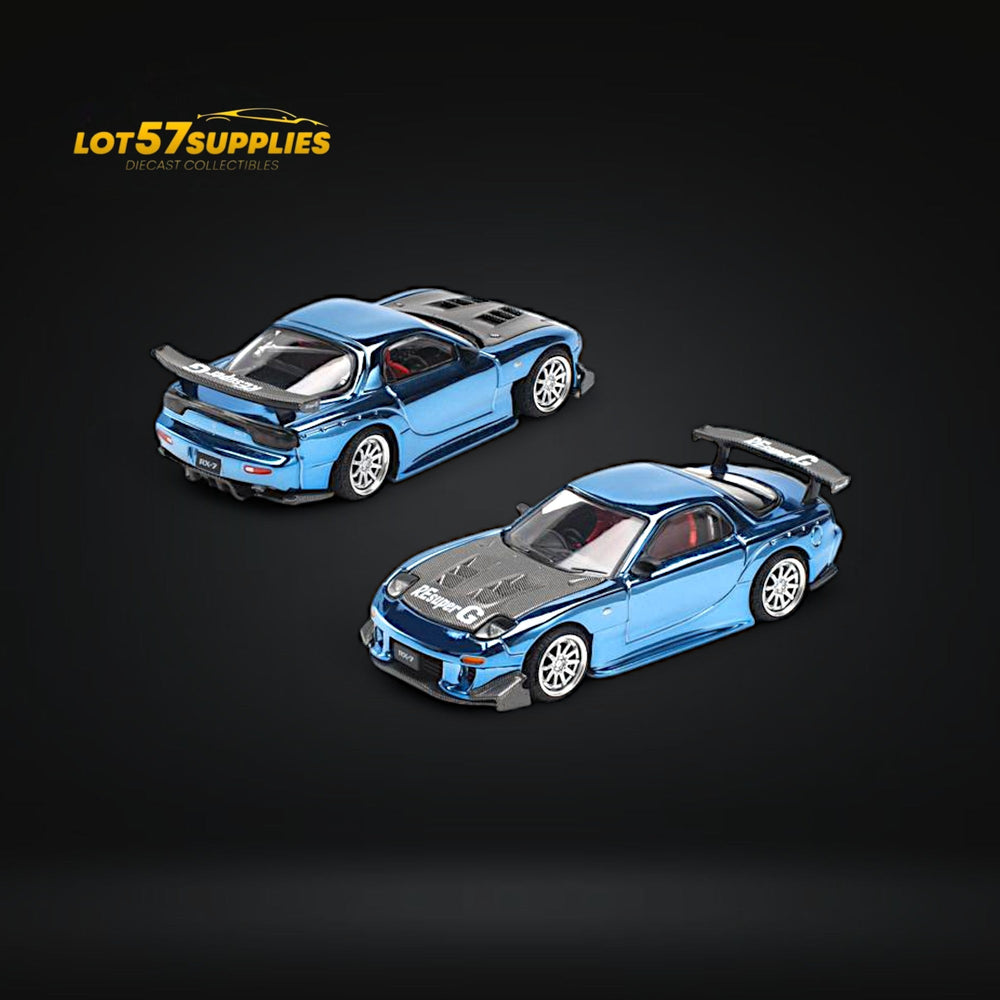 (Pre-Order) Pop Race Mazda RX-7 Re-Amemiya Blue Chrome 1:64 (ONLINE ORDER ONLY)