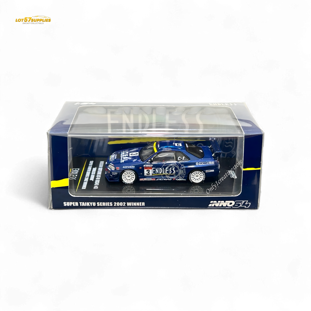 Inno64 NISSAN SKYLINE GT-R (R34) #3 "ENDLESS ADVAN"  Super Taikyu Series 2002 Winner 1:64 (ONLINE ORDER ONLY)
