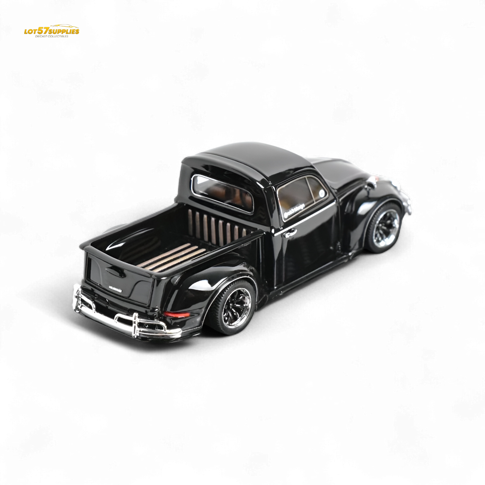 YM Model Volkswagen Beetle Pickup Truck FUSCUP Black 1:64