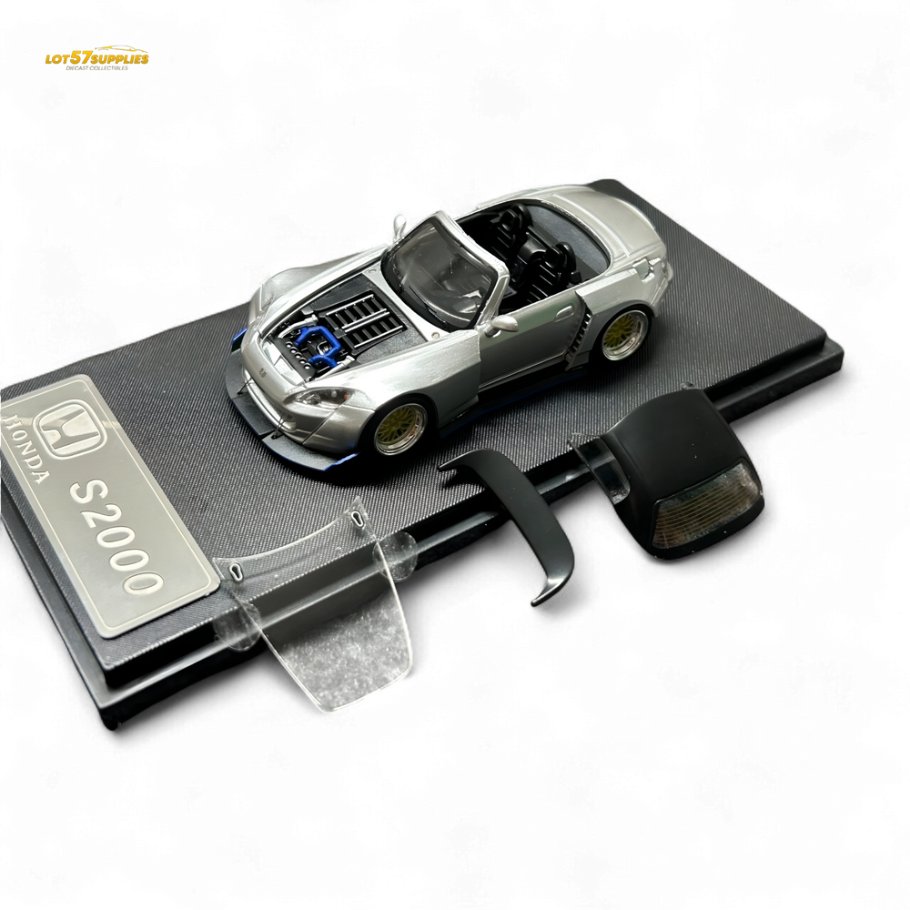 (Pre-Order) Rhino Model RM 1:64 Honda S2000 Wide-Body Roadster Silver (ONLINE ORDER ONLY)