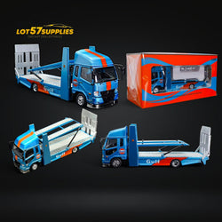 GCD Mitsubishi Fuso Fighter Double-Decker MK2 Transport Truck Gulf Livery 1:64 (ONLINE ORDER ONLY)
