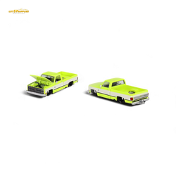 Mini GT x Kaido House Chevrolet Silverado FLO YELLOW 1:64 KHMG112 (ONLINE ORDER ONLY)
