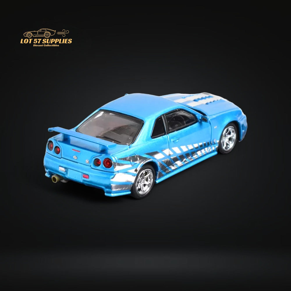 Stance Hunters Skyline GT-R R34 Z-Tune Guru Chrome Blue 888pcs 1:64 (ONLINE ORDER ONLY)