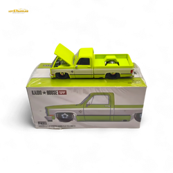 Mini GT x Kaido House Chevrolet Silverado FLO YELLOW 1:64 KHMG112 (ONLINE ORDER ONLY)