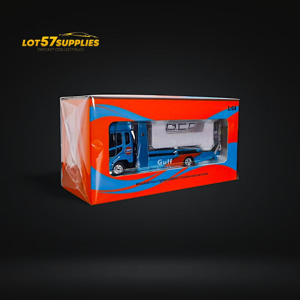 GCD Mitsubishi Fuso Fighter Double-Decker MK2 Transport Truck Gulf Livery 1:64 (ONLINE ORDER ONLY)