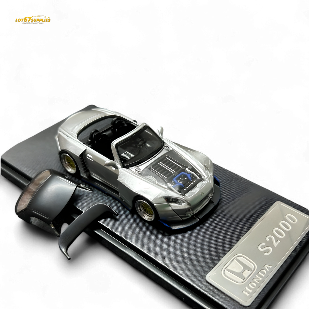 (Pre-Order) Rhino Model RM 1:64 Honda S2000 Wide-Body Roadster Silver (ONLINE ORDER ONLY)