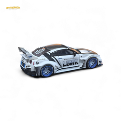 MC LB GTR R35 GT - White Blue Stripe Carbon Roof 1:64 (ONLINE ORDER ONLY)