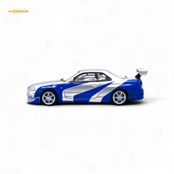 TimeMicro Skyline GT-R R34 Blue Silver 1:64