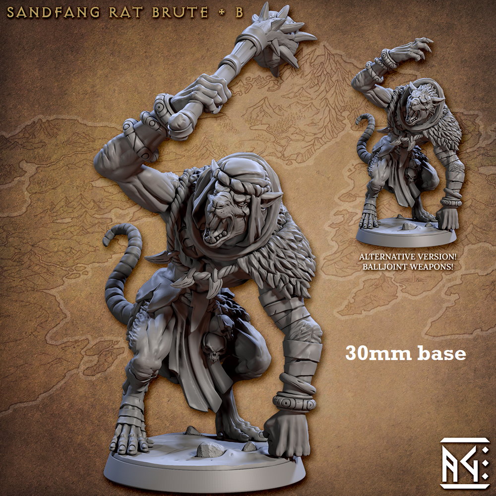 Sandfang Rat Brute: Sculpt B (Male Ratkin Fighter) (Online Order Only)