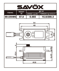 Savox 1/10 Low Profile High Voltage Brushless Servo 7.4v (ONLINE ORDER ONLY)