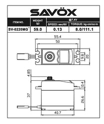 Savox High Voltage Standard Digital Servo 0.13sec / 111.1oz @ 7.4V (ONLINE ORDER ONLY)