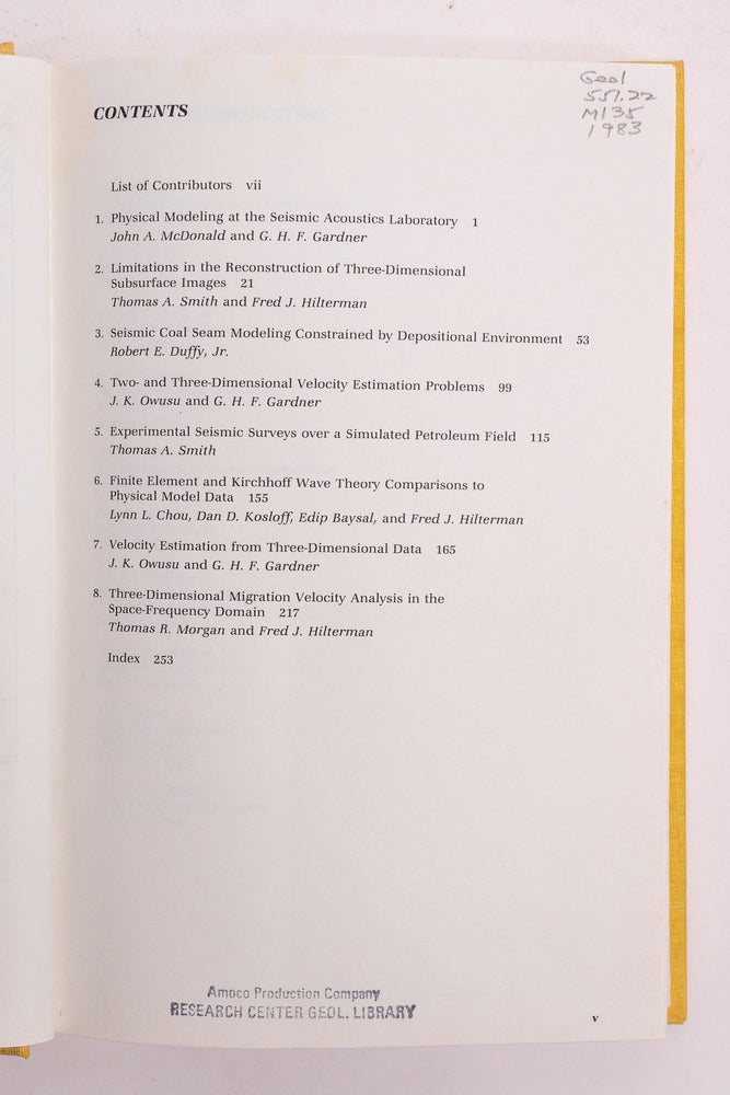 Seismic Studies in Physical Modeling (ONLINE ORDER ONLY)