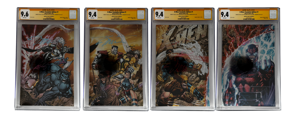 [TRIPLE SIGNED CGC YELLOW LABEL 4 PACK FOIL] X-Men 1991 #1 Facsimile Jim Lee | Claremont |  Williams Cover Var [Set #1] (ONLINE ORDER ONLY)