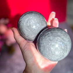 Silver Obsidian Crystal Spheres (ONLINE ORDER ONLY)