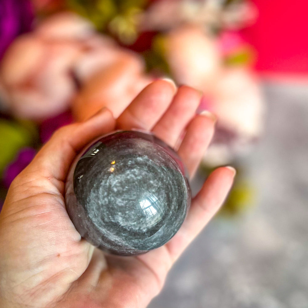 Silver Obsidian Crystal Spheres (ONLINE ORDER ONLY)