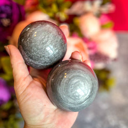 Silver Obsidian Crystal Spheres (ONLINE ORDER ONLY)