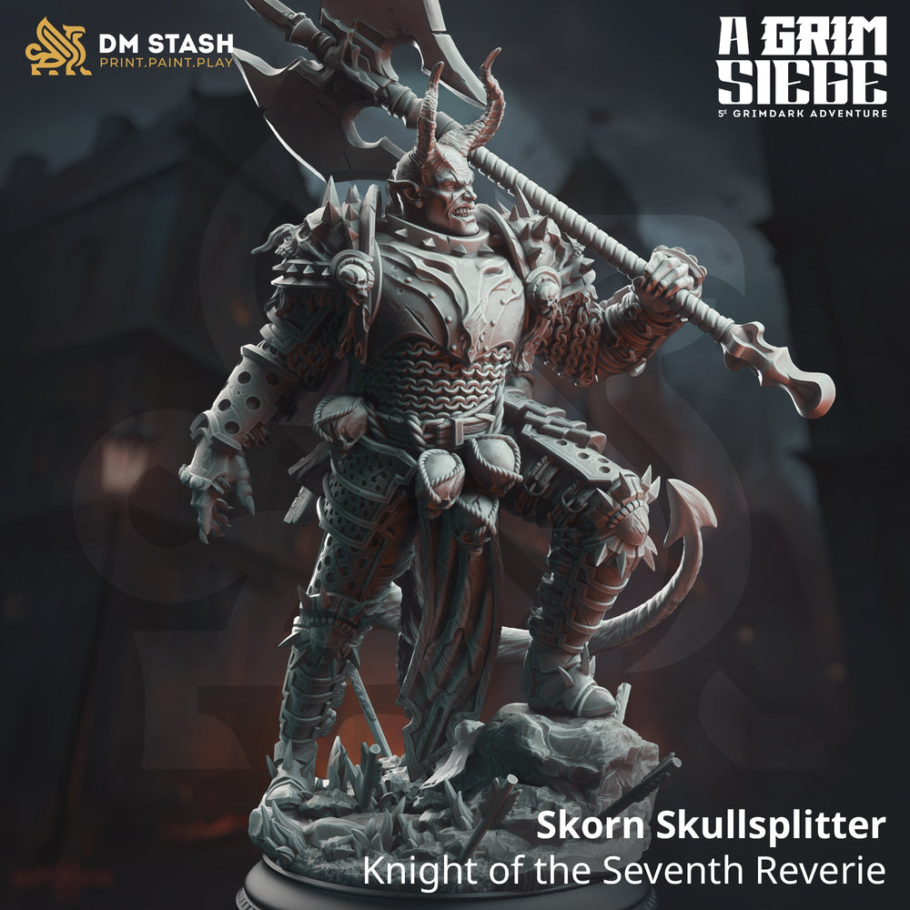 Skorn Skullsplitter, Knight of the Seventh Reverie (Male Nosmeni Barbarian) (Online Order Only)