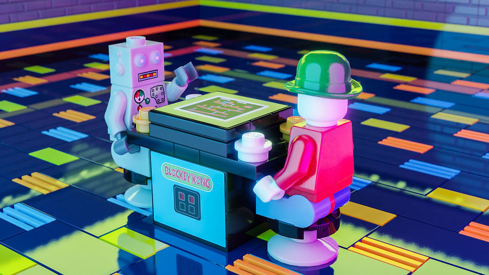 Blockey Kong 2-Player Classic Arcade made using LEGO parts - B3 Customs (Online Order Only)