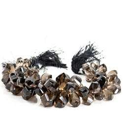 10x7-20x11mm Smoky Quartz Top Drilled Faceted Twist Beads 8 inch 80 pieces (ONLINE ORDER ONLY)