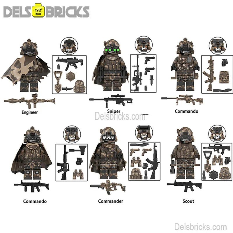 Special Forces Soldiers ghost Recon Set of 6 Lego Minifigures Custom Toys 1 (ONLINE ORDER ONLY)