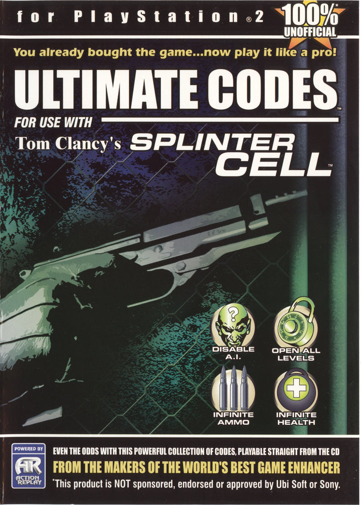 Ultimate Codes for use with Tom Clancy's Splinter Cell (Playstation 2) (Online Only)
