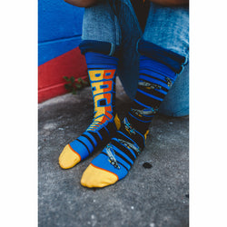 Back to the Future "88 MPH" Men's Crew Straight Down Knit Mix-Match Socks (Size 6-13) (ONLINE ORDER ONLY)